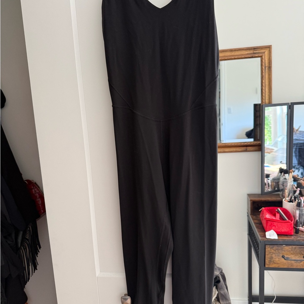 Lululemon Black Women's Jumpsuit - Sleek V-Neck One-Piece